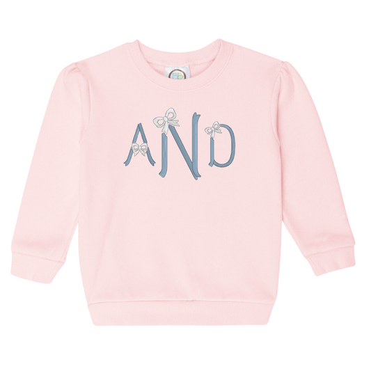 Girls Bow Sweatshirt & Bubble