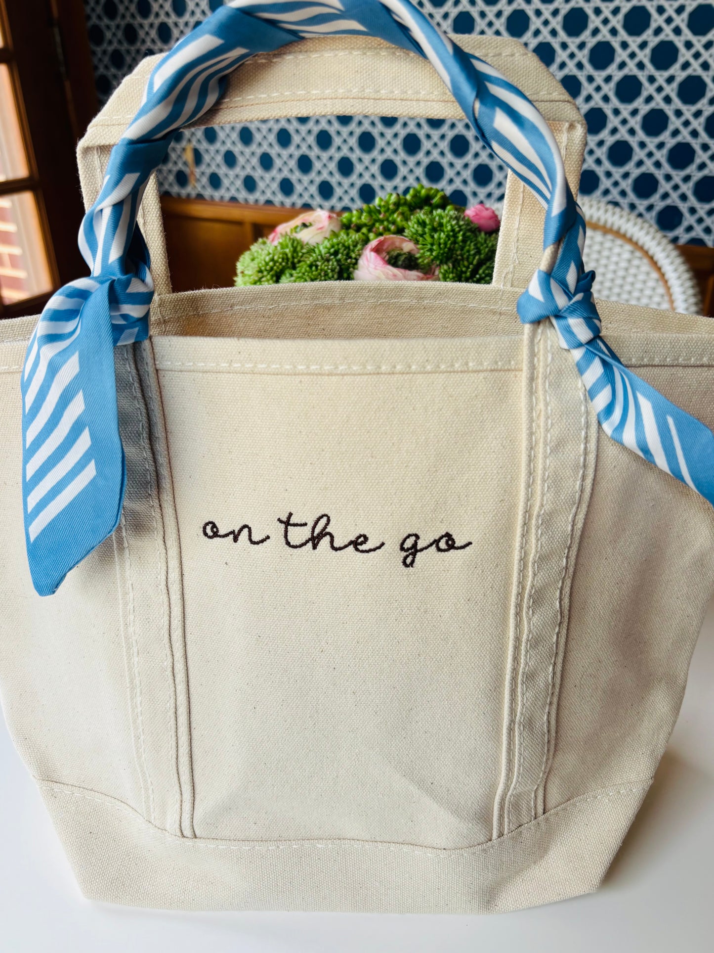 Custom Monogram Small Canvas Tote Bag | Personalized Initial Tote | Bridesmaid Gift, Grad Gift, Everyday Carry Bag