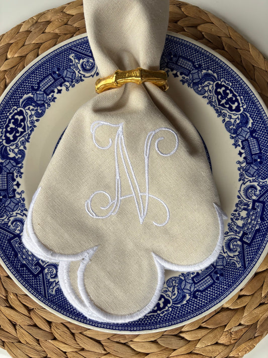 Scalloped Edge Dinner Napkins (set of 4)