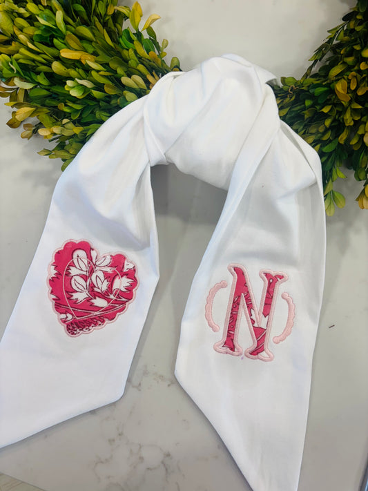 Appliqué Heart Wreath Sash