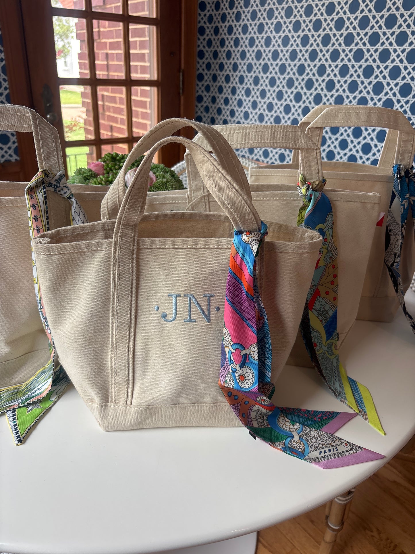 Custom Monogram Small Canvas Tote Bag | Personalized Initial Tote | Bridesmaid Gift, Grad Gift, Everyday Carry Bag