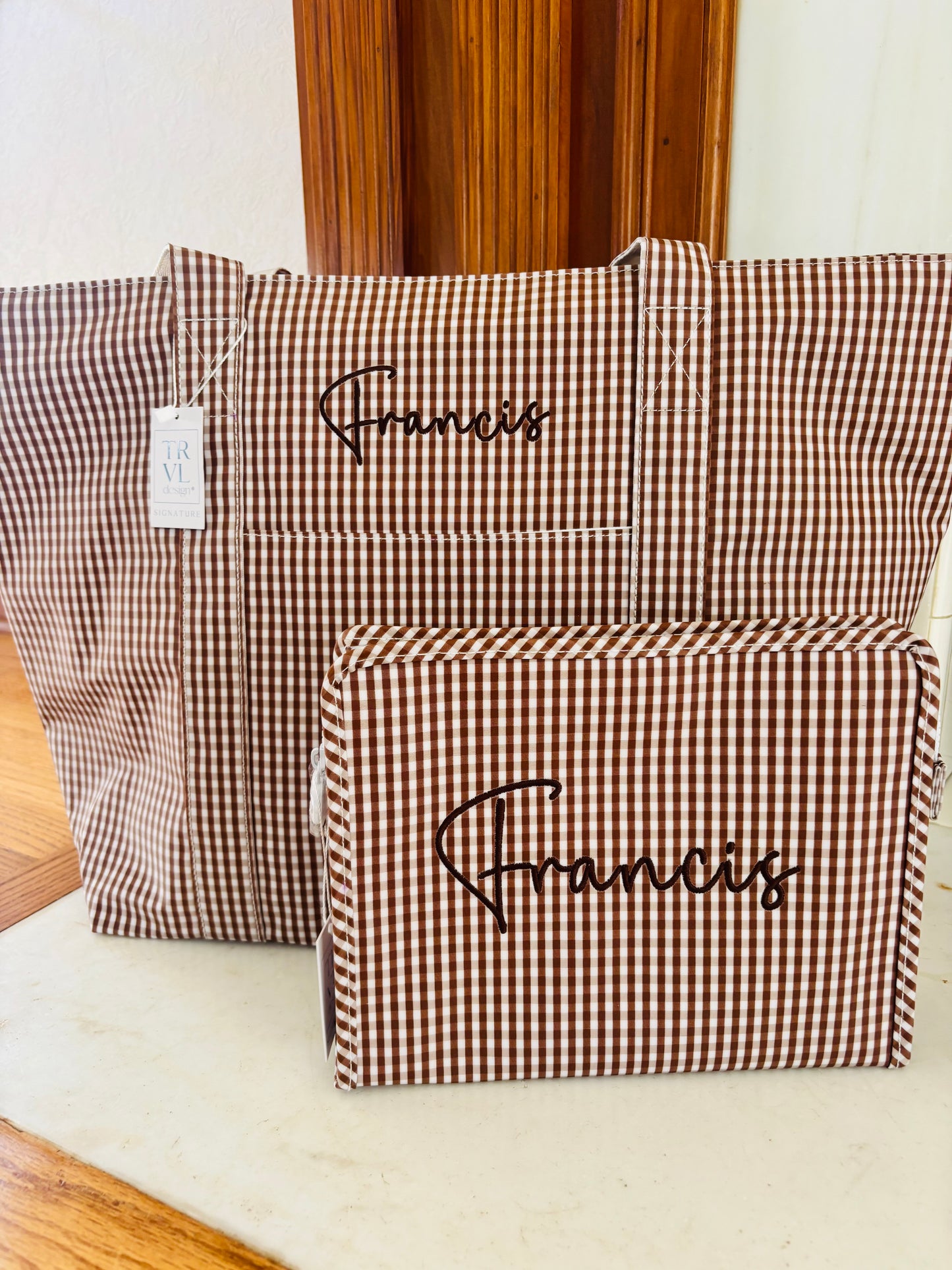 TRVL Design Gingham Jumbo Tote
